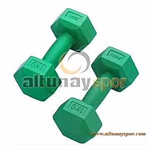 Plastik Köşeli Dambıl 1 Kg (Çift)