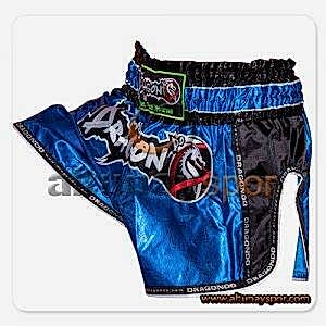 Retro Muay Thai Şort - Mavi